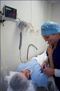 8 year old Annika being prepared for surgery.